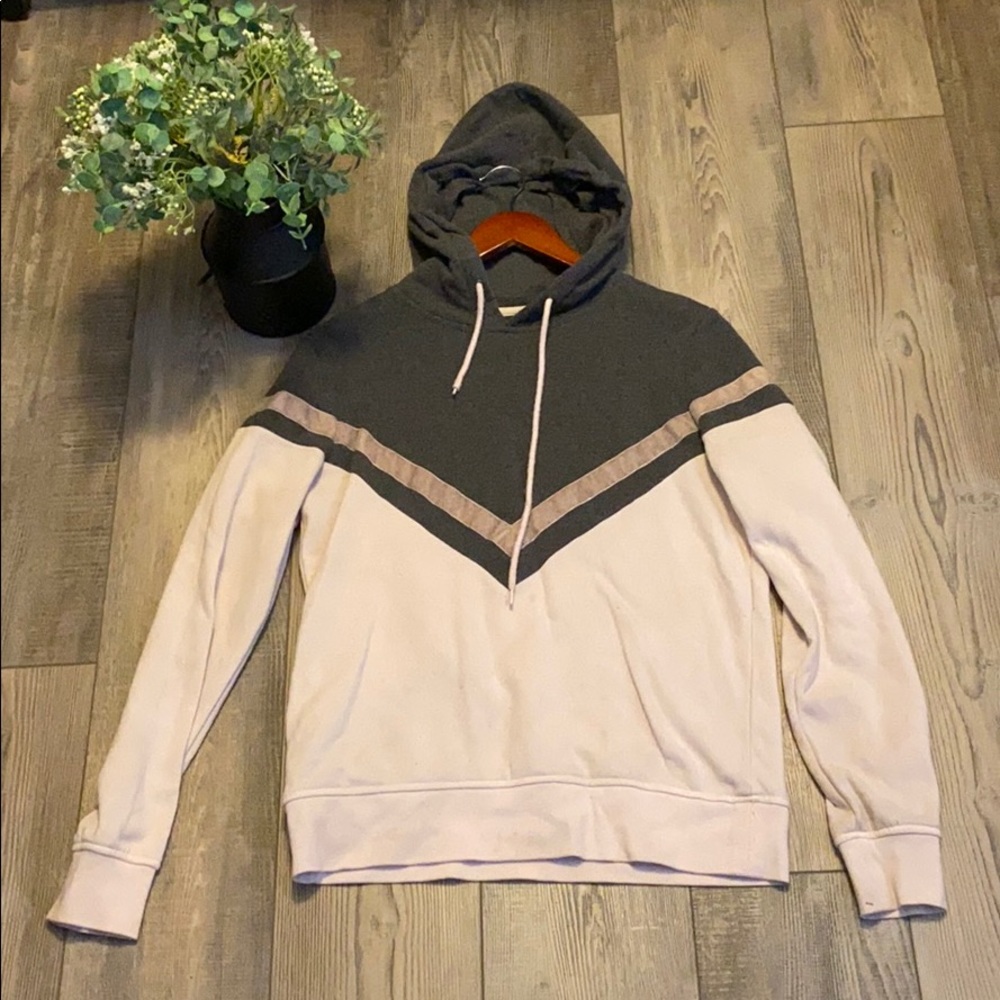 Pink and grey chevron hoodie